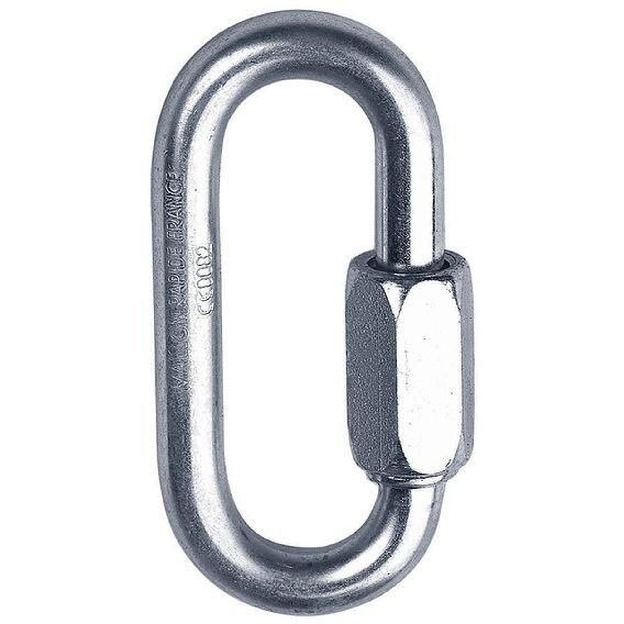 Singing Rock - Maillon Ovale Singing Rock Small Acier Zingué 8 Mm Fermeture À Vis 35 Kn 77 G - Mousqueton - Gris - No Size - Decathlon