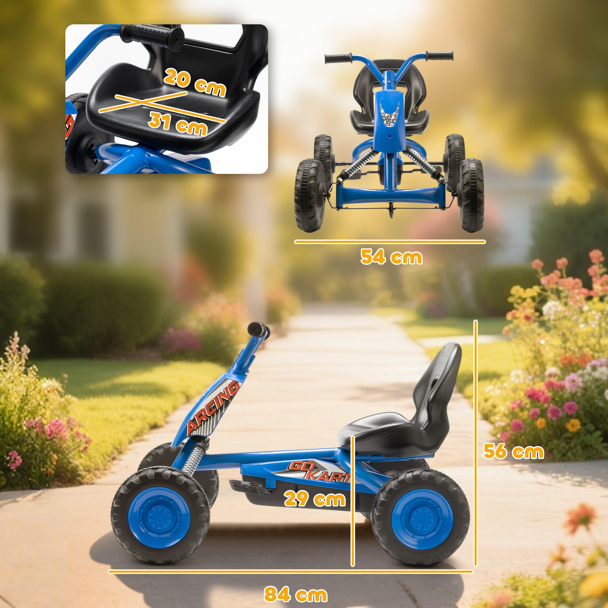 Kart a Pedales AIYAPLAY 84x54x56 cm Azul 3/5