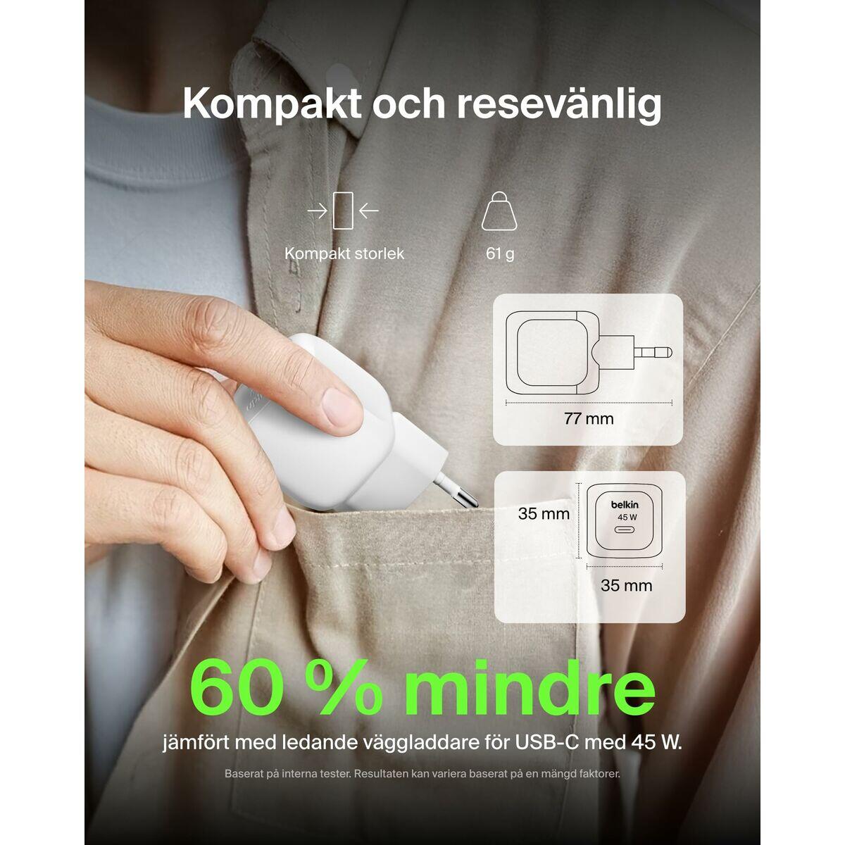 Chargeur mural BELKIN WCA013KQ1MWH-B6 Blanc 4/5