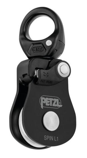 Carrucola PETZL Spin L1 nera apribile puleggia 38 mm 95% girevole 290 g