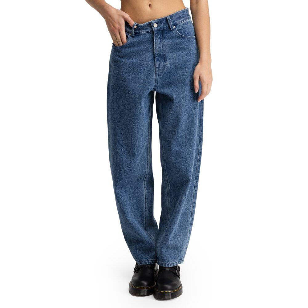 Siroko - Jean Taille Haute Coupe Ballon Femme Lifestyle Voyager-w Blue Bleu - Pantalons - Bleu - Decathlon