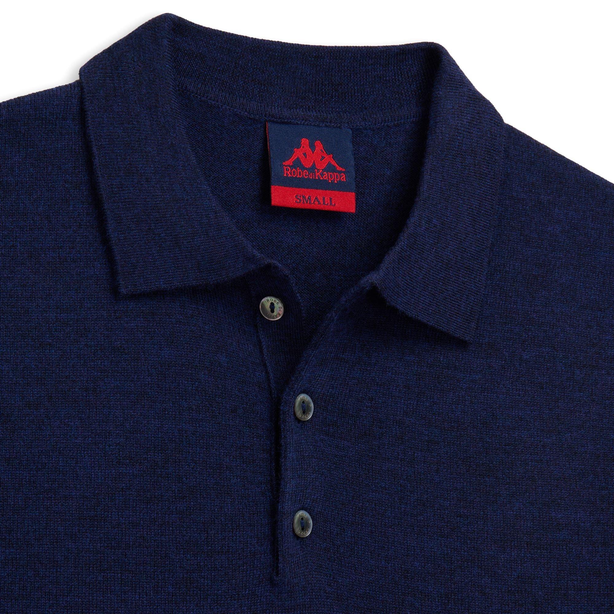 Polo da uomo in lana vergine blu da lifestyle 3/3