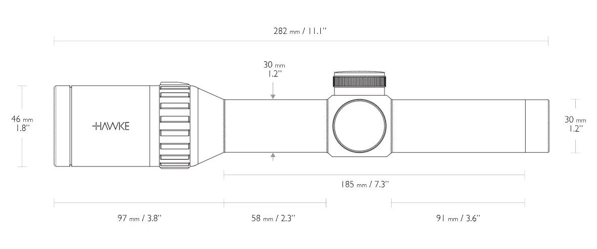HAWKE ENDURANCE WA 1-4×24 L4A/IR/30MM céltávcső 2/3