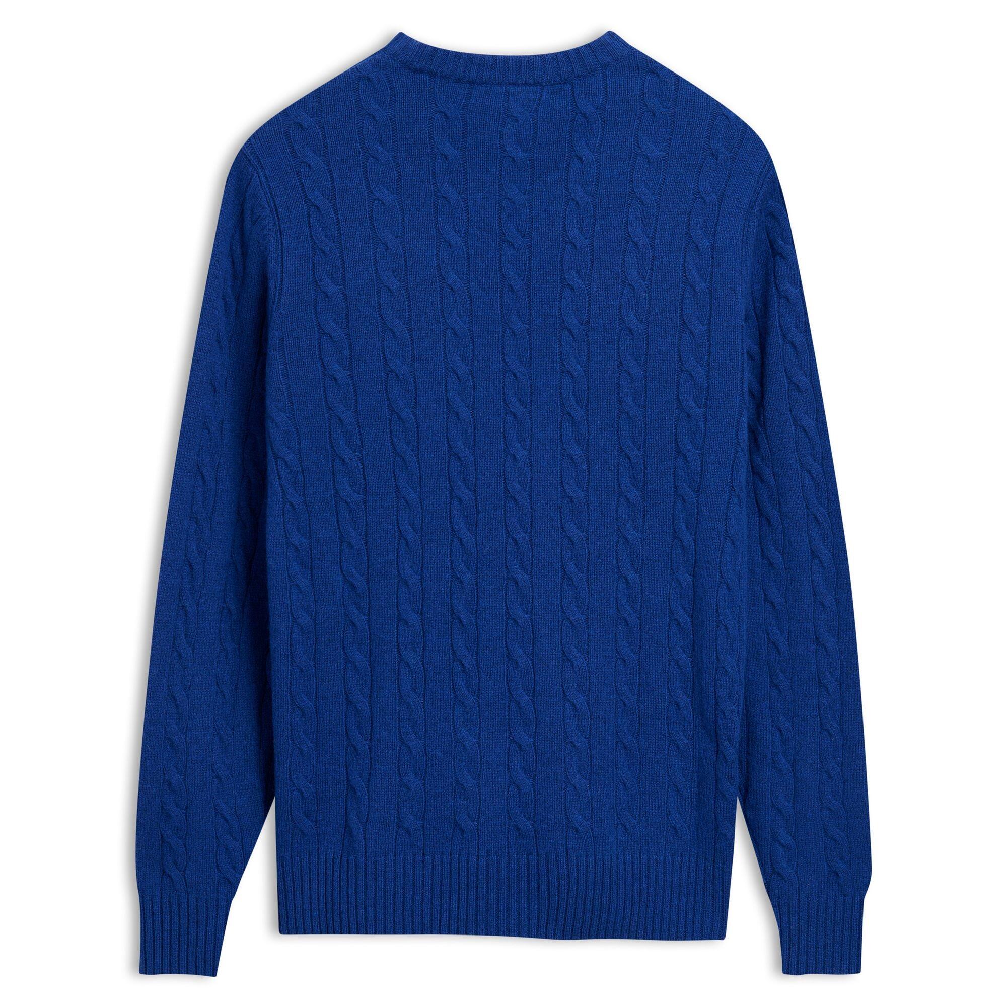 Maglione da uomo in lana blu da lifestyle 2/3