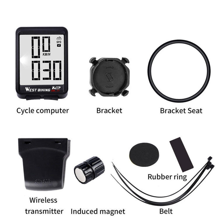 Computer de bicicletă wireless WEST BIKING (ecran mare)