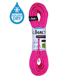 Corde d'escalade Beal Stinger III 9,4 mm UNICORE GOLDEN DRY 60 m fuchsia