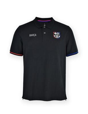 Het barcelona-kinder-t-shirt met zwarte kraag, maat 25/26