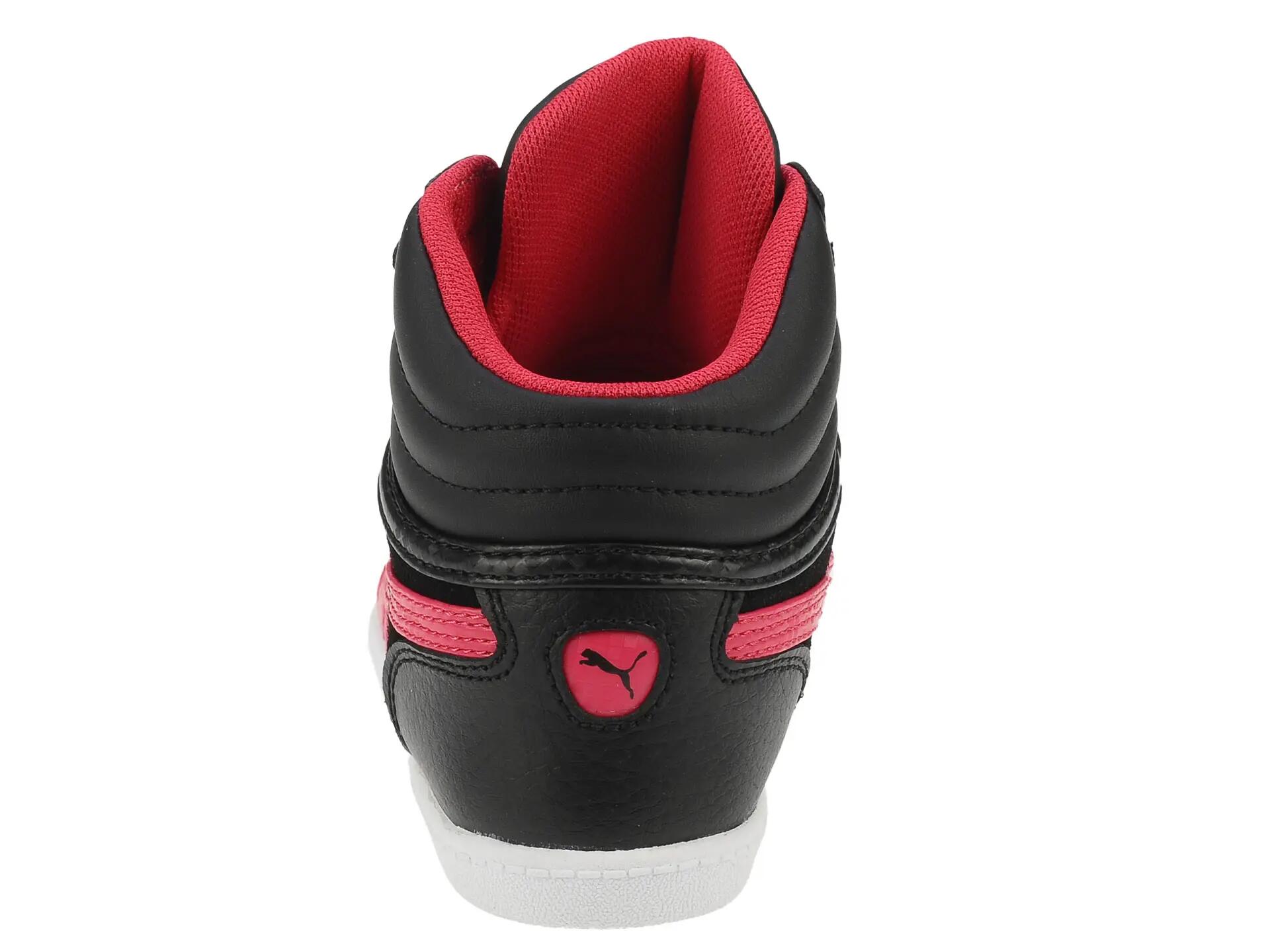 Ghete fete Puma Glyde court V, black-virtual pink 19 4/6