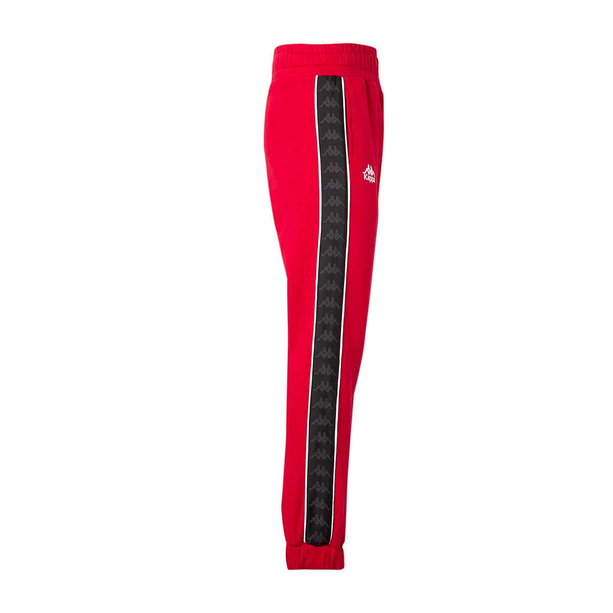 Pantaloni tuta da donna in cotone rosso da streetwear sportivo 2/4
