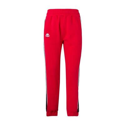 Pantaloni tuta da donna in cotone rosso da streetwear sportivo