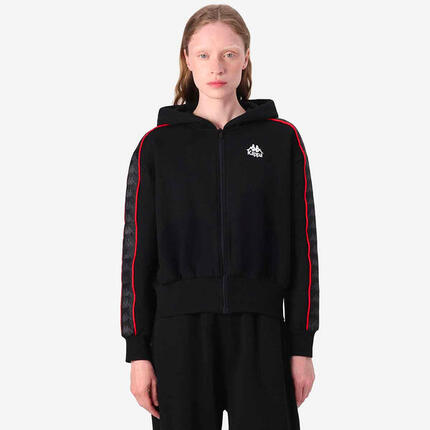 Sweat-shirt zippé pour femme noir pour streetwear sportif