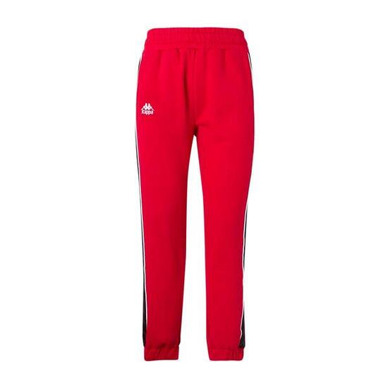 Pantaloni tuta da donna in cotone rosso da streetwear sportivo