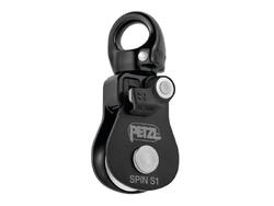 Poulie simple Petzl Spin S1 noire réa 25 mm roulement étanche 7–11 mm 145 g