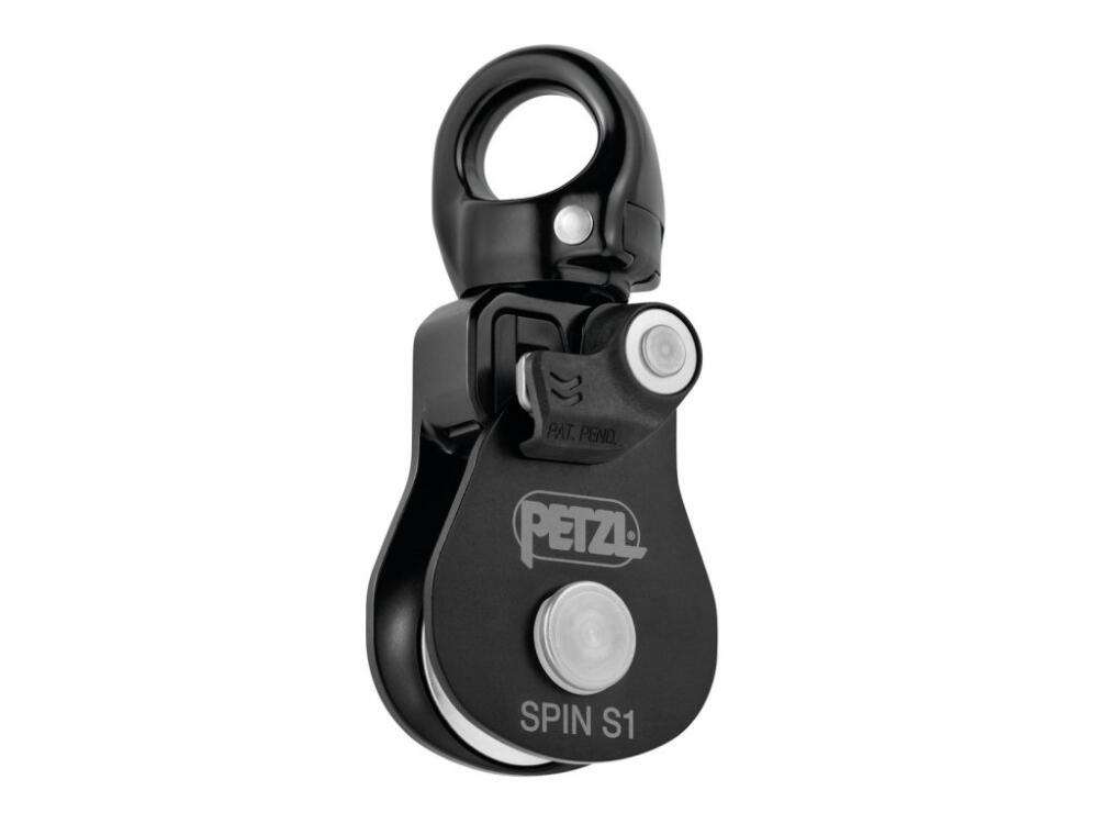 Poulie simple Petzl Spin S1 noire réa 25 mm roulement étanche 7–11 mm 145 g 1/1