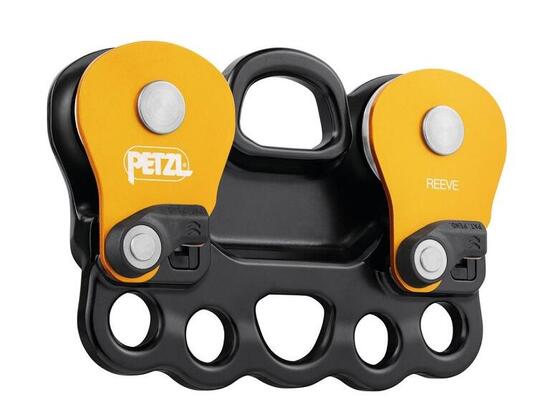 Poulie Petzl Reeve double en ligne compacte réas 38 mm sur roulements 7–13 mm