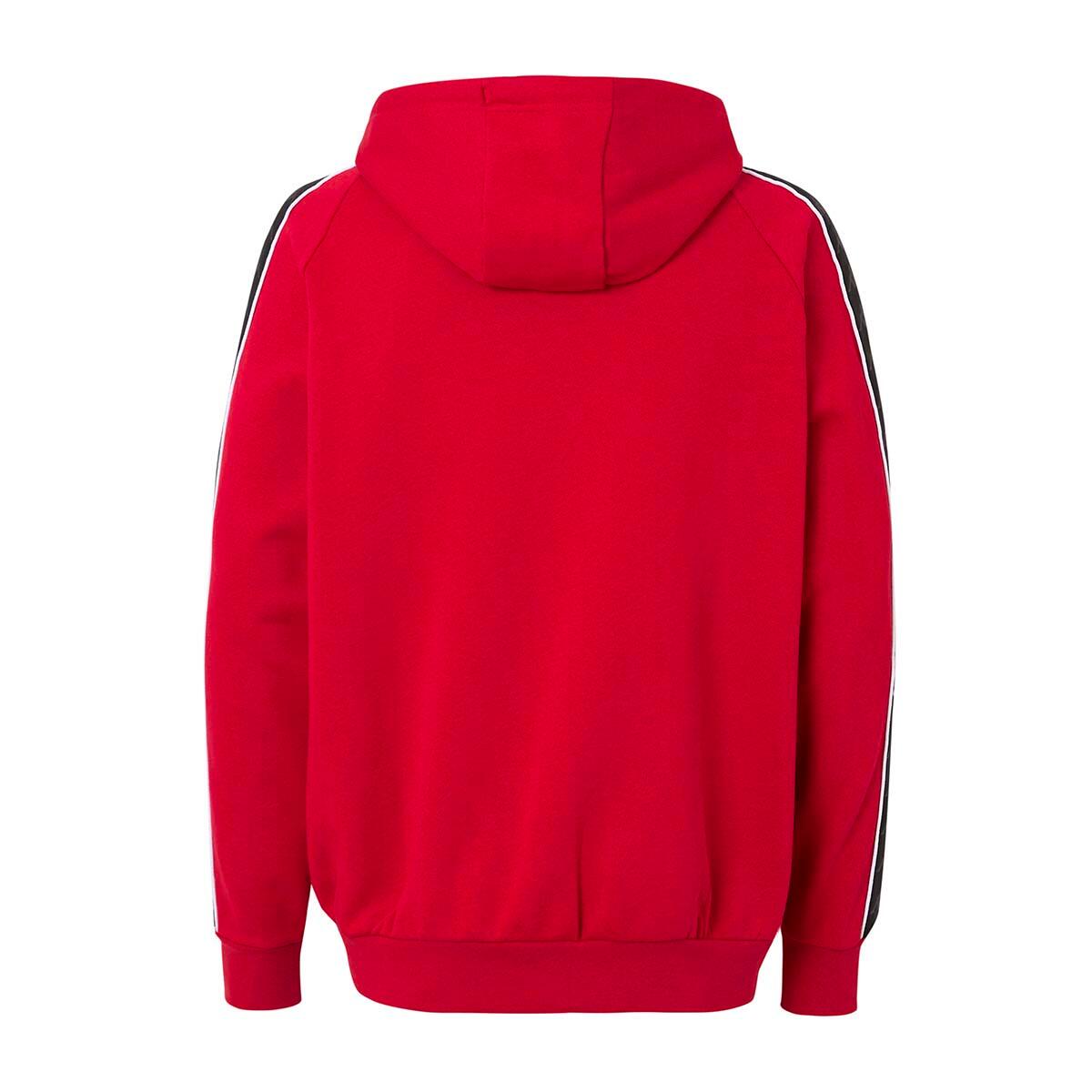 Felpa con zip da uomo in cotone rosso da streetwear sportivo 4/4