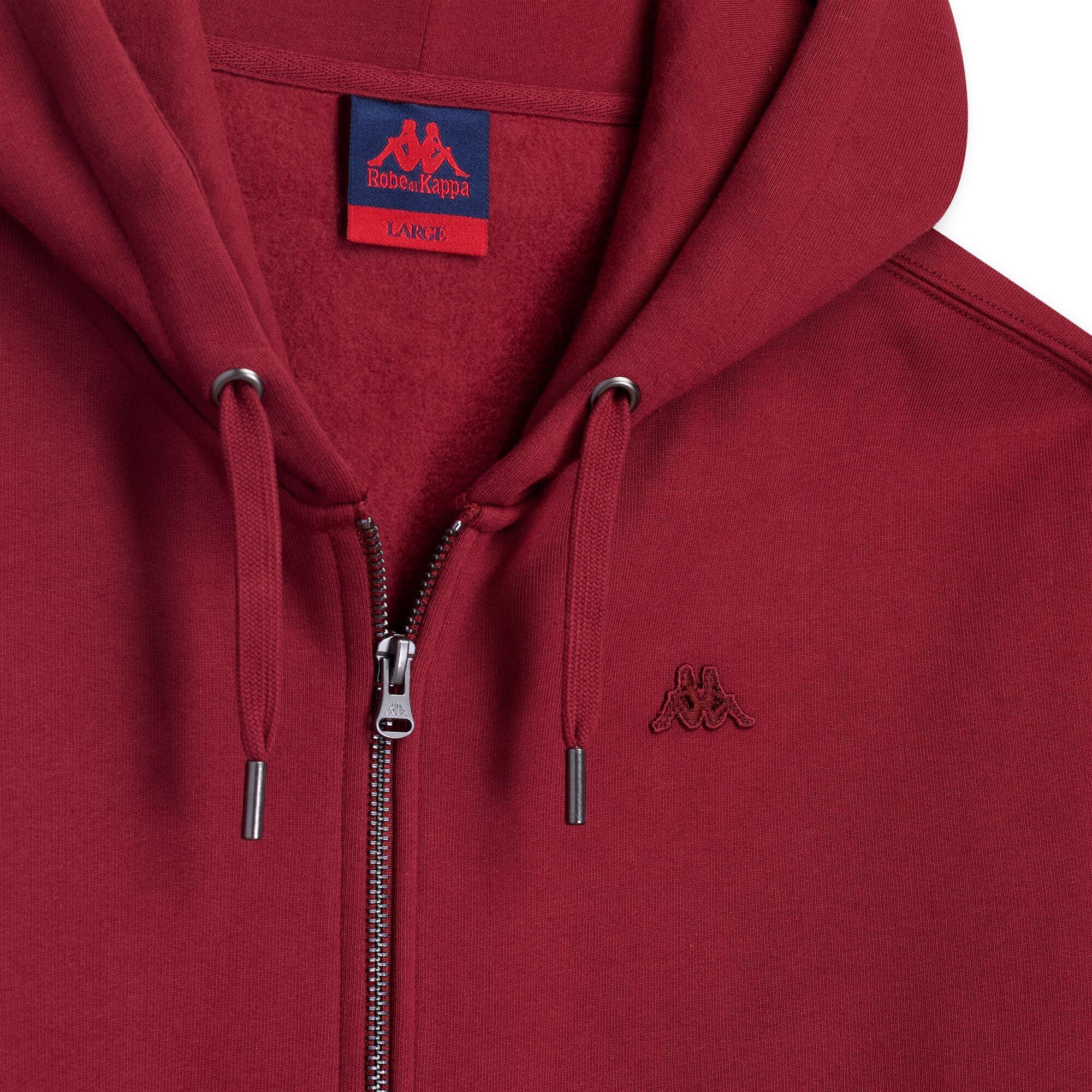 Felpa con cappuccio e zip da uomo in cotone rosso da lifestyle 3/3