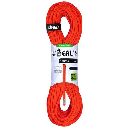 Corde dynamique Beal Karma 9,8 mm 40 m solid orange légère et résistante