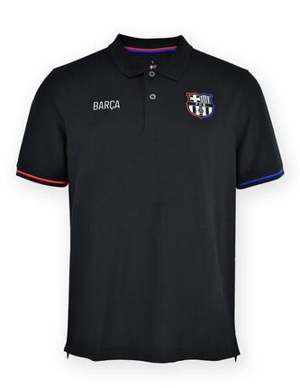FC Barcelona T-Shirt mit schwarzem Kragen, Größe 25/26