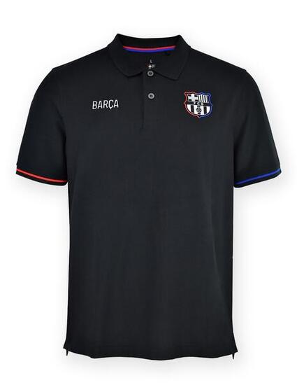 FC Barcelona T-Shirt mit schwarzem Kragen, Größe 25/26