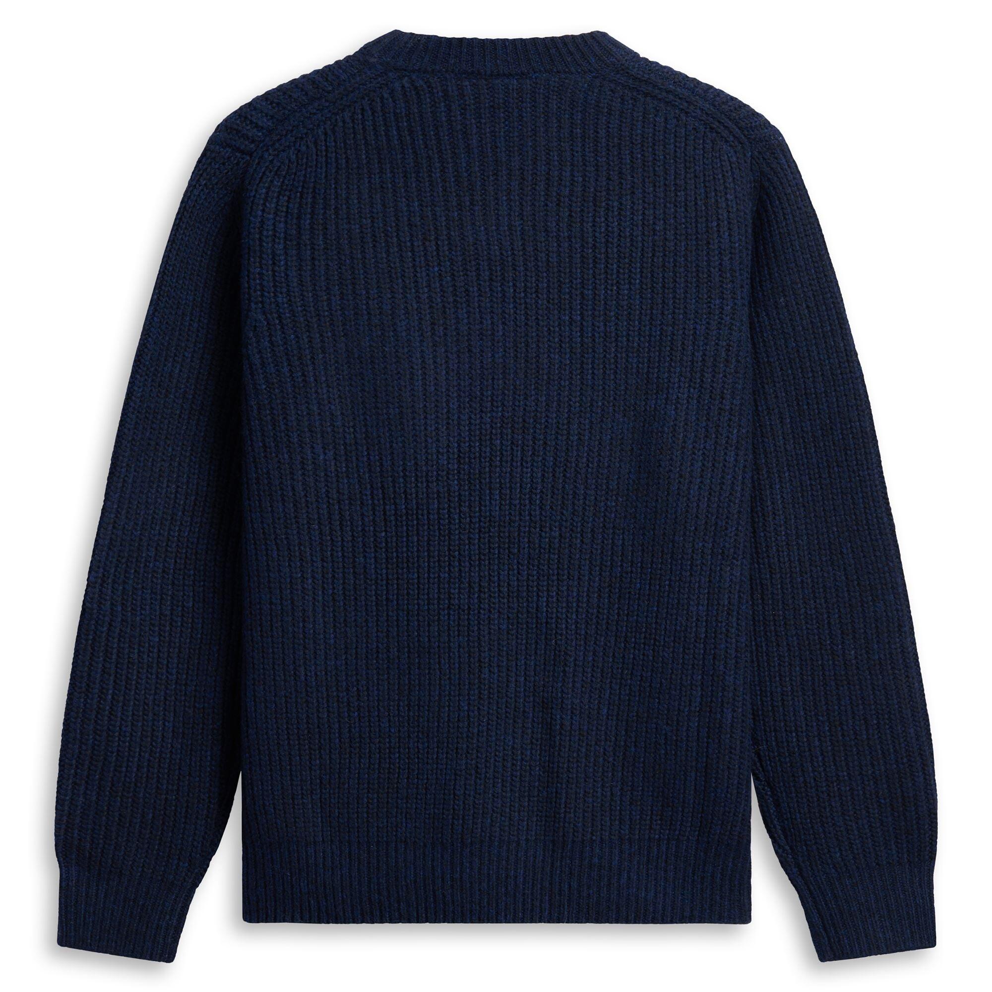 Maglione da uomo in poliestere riciclato blu da casual 2/6