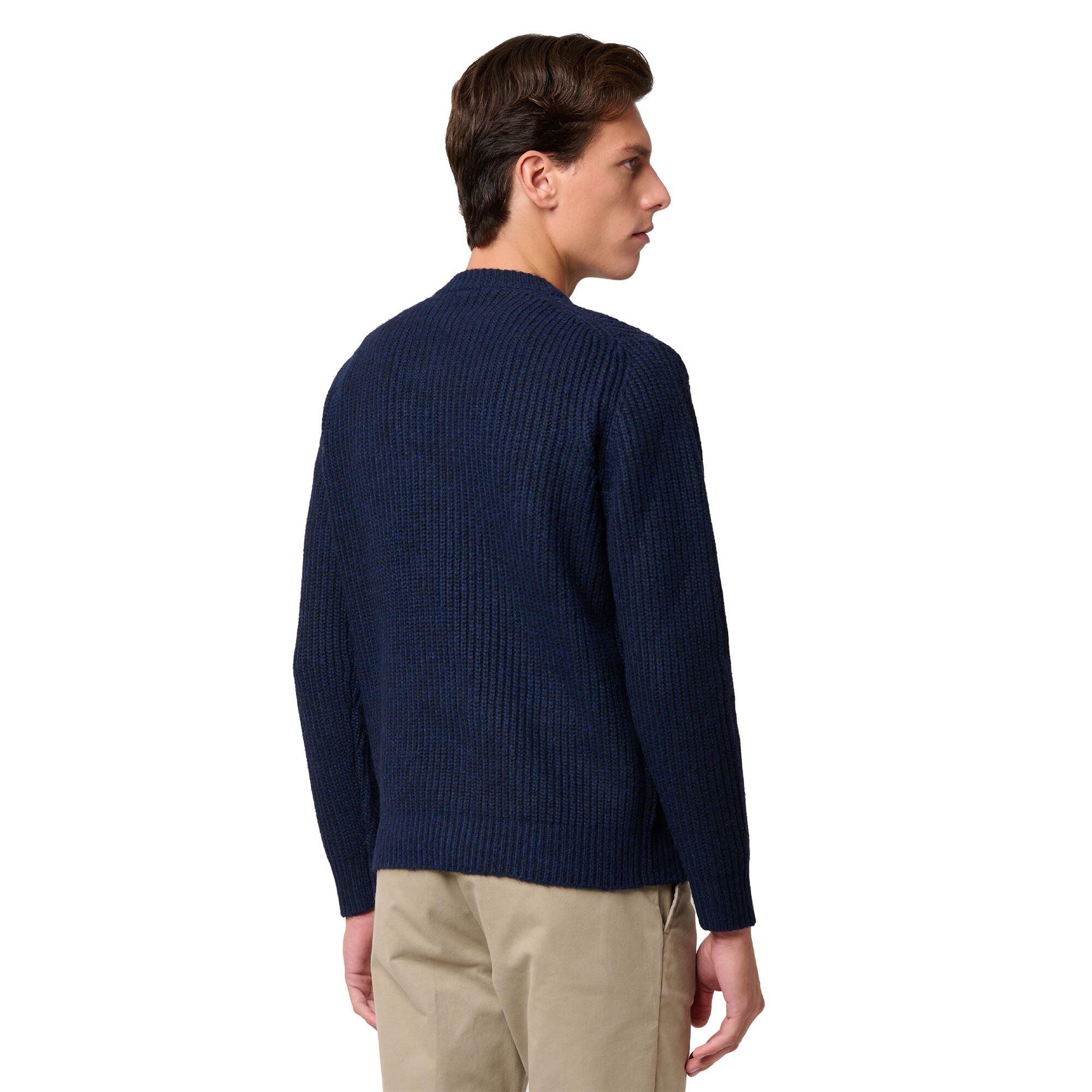 Maglione da uomo in poliestere riciclato blu da casual 5/6