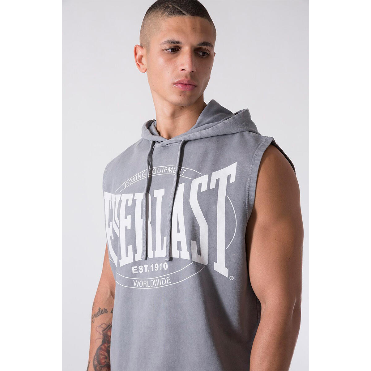 Everlast Camiseta Sin mangas Con Capucha Washed Grey 3/3