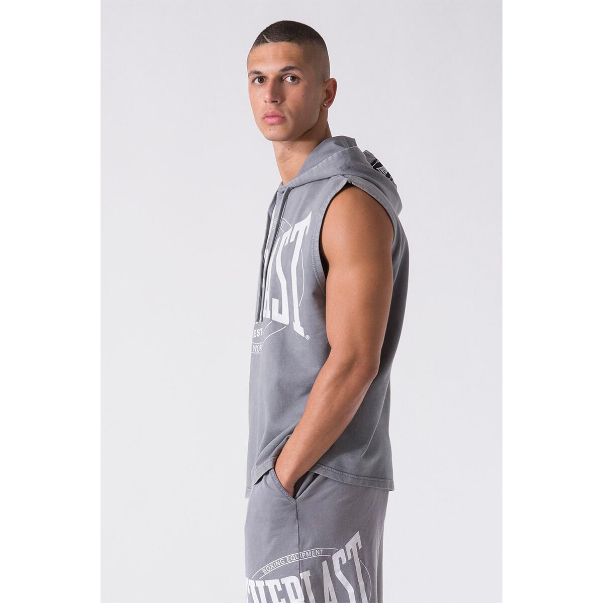 Everlast Camiseta Sin mangas Con Capucha Washed Grey 2/3