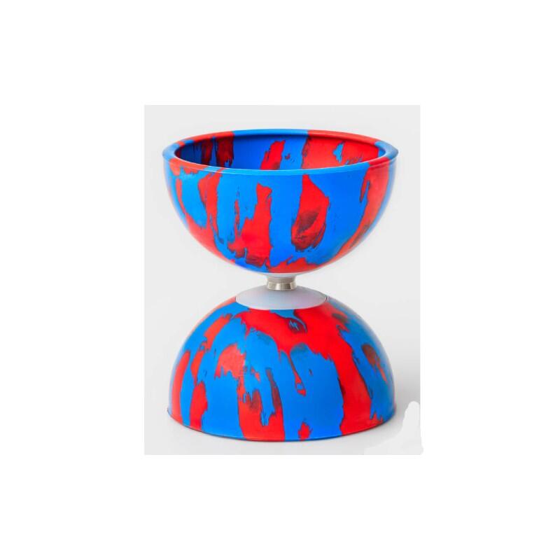Diabolo Multicolor Azul / vermelho PLAY + pauzinhos de fibra de vidro vermelhos 2/2