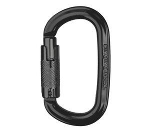 Mousqueton Singing Rock Ozone ovale Dural noir mat Twist Lock 85 g 26 kN 21 mm