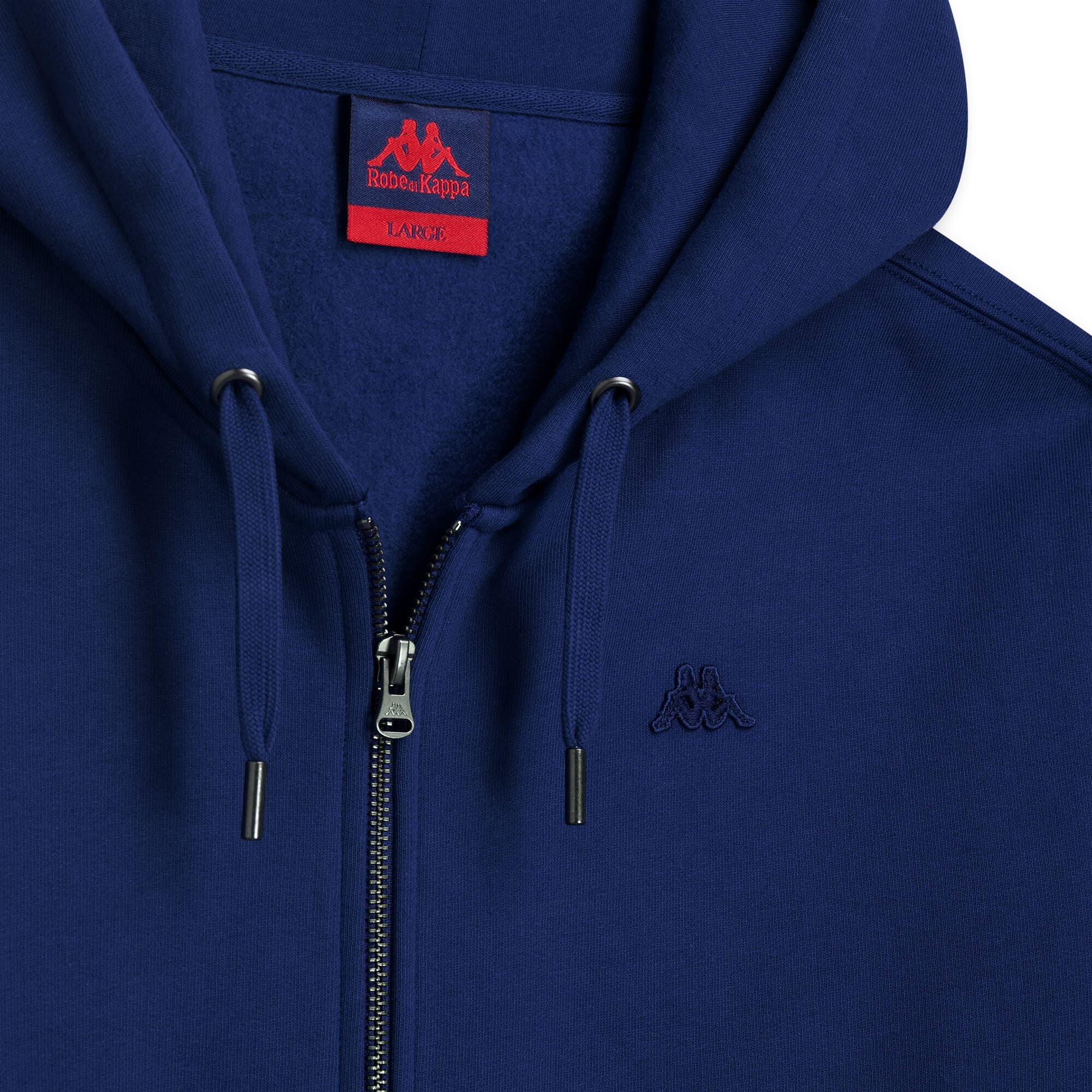 Felpa con cappuccio e zip da uomo in cotone blu da lifestyle 3/3
