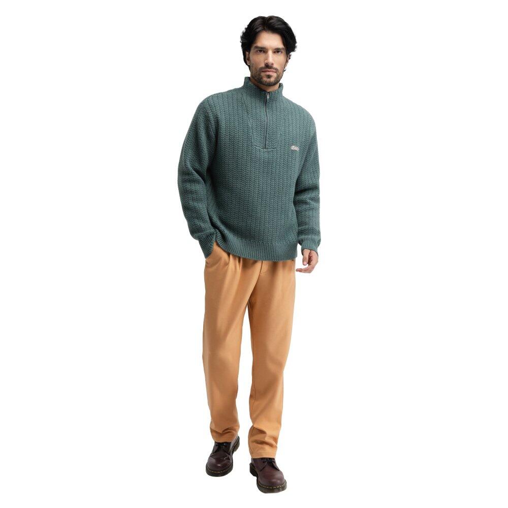 Pull en maille à col montant et demi-zip homme Tiksi Blue Bleu 3/7