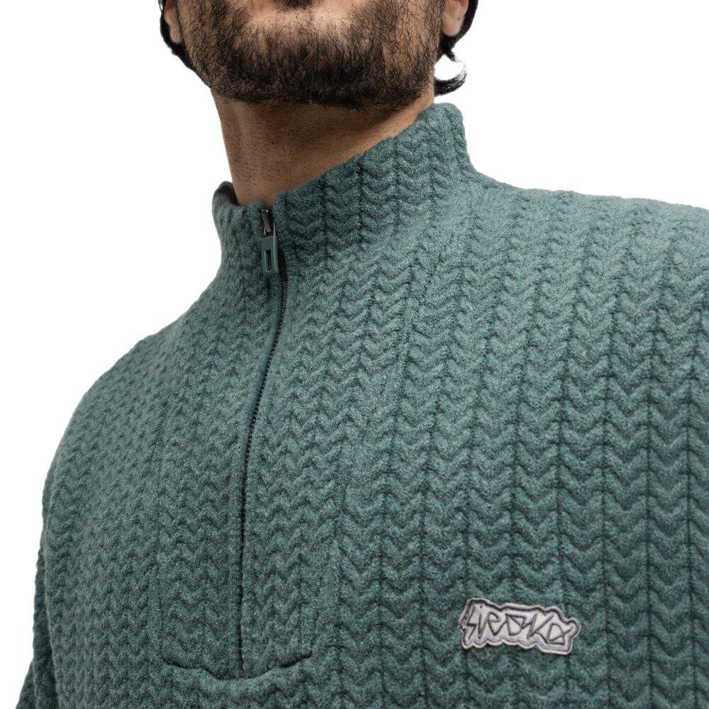 Pull en maille à col montant et demi-zip homme Tiksi Blue Bleu 4/7