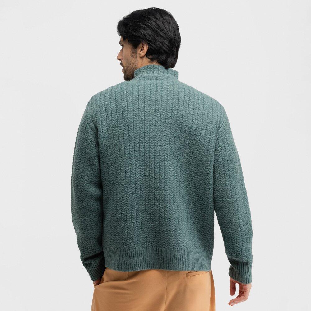Pull en maille à col montant et demi-zip homme Tiksi Blue Bleu 6/7