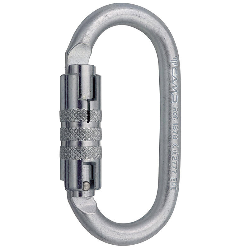 Karabinek owalny CAMP stal ocynkowana 30/15/9 kN Keylock 2Lock otwarcie 17 mm