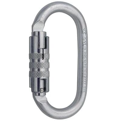 Moschettone ovale CAMP acciaio zincato 30/15/9 kN Keylock 2Lock apertura 17 mm