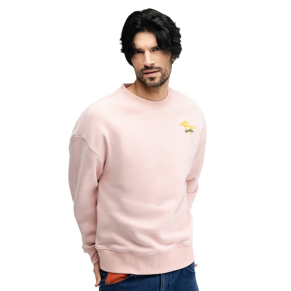 SIROKO Men ’s crew neck sweatshirt Hoppy Pink Pink