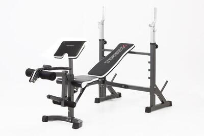 WBX 90 panca porta bilanciere richiudibile con Leg Extension e Arm Curl TOORX