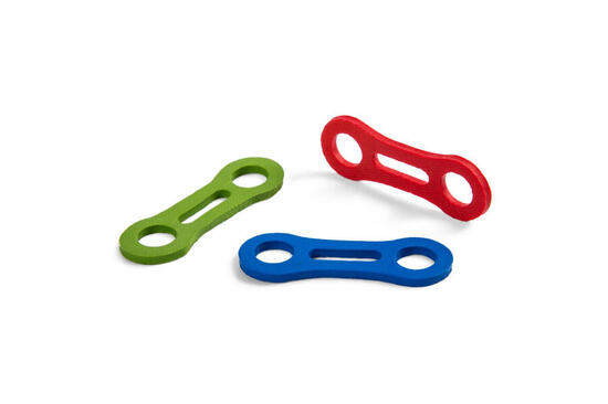 Ocún Biner Fix Gummi-Einsätze 16 mm, Pack 10, grün, mit Haltemechanismus