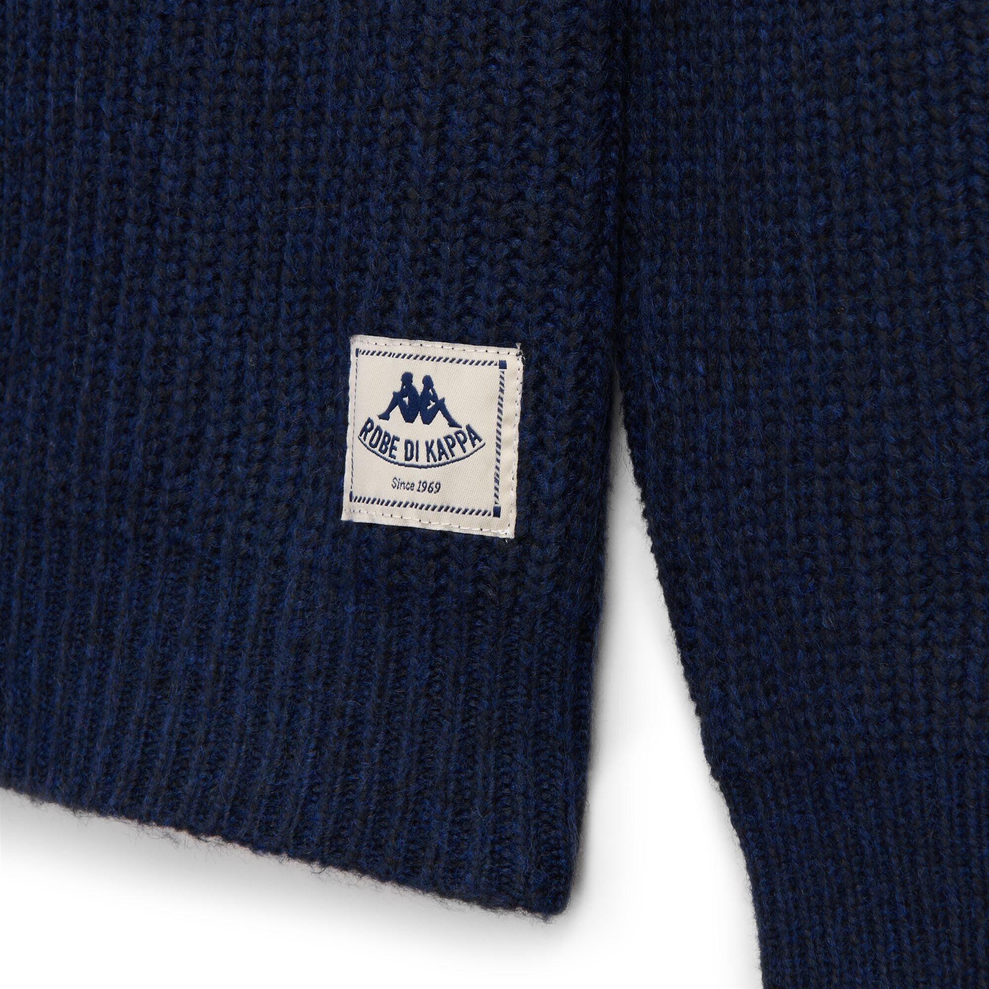 Maglione da uomo in poliestere riciclato blu da casual 3/6