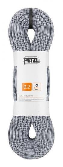 Corde d'escalade Petzl Volta 9,2 mm 70 m grise multi‑type Duratec Dry EverFlex