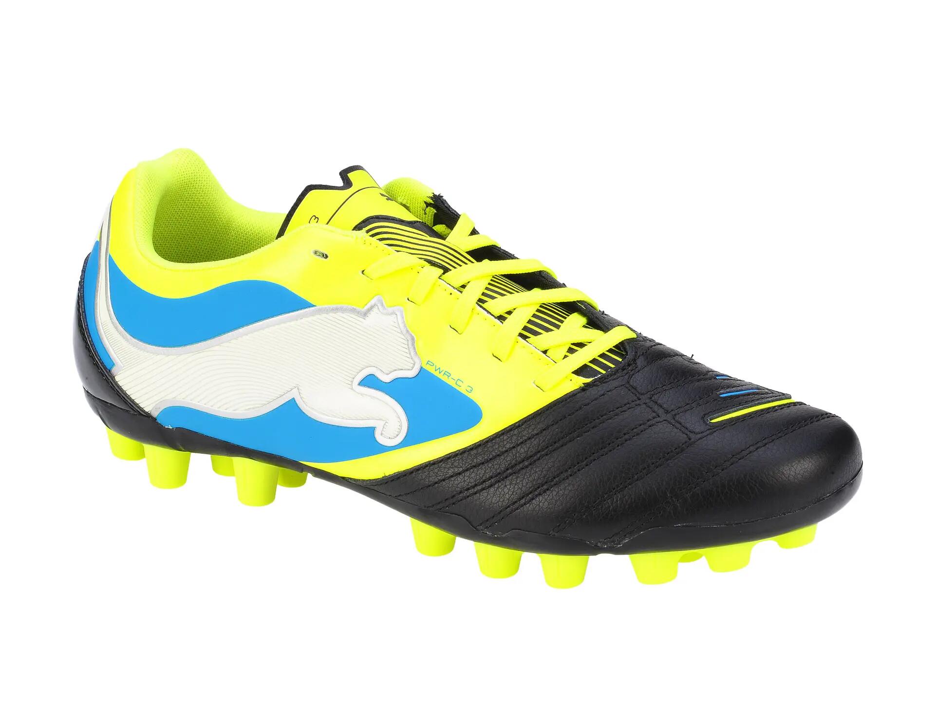 Ghete fotbal Puma PowerCat 3 r MG, black-yellow-white-blue 5/7