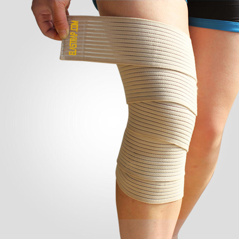 Elastrap - Bande Genou Sport - Genouillère Compression - Bandage Compressif Pour Strapping - Genouillère De Maintien - Beige - 180 Cm - Decathlon