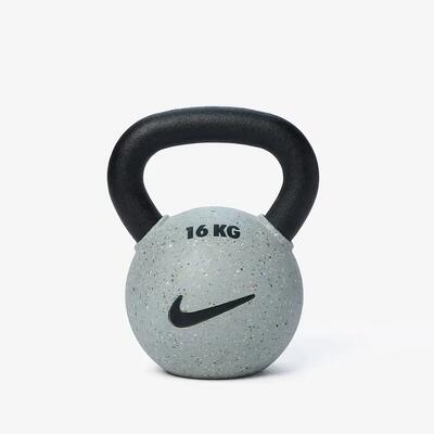 Kettlebell - krachttraining - nike strength grind - 16 kg - grijs-groen