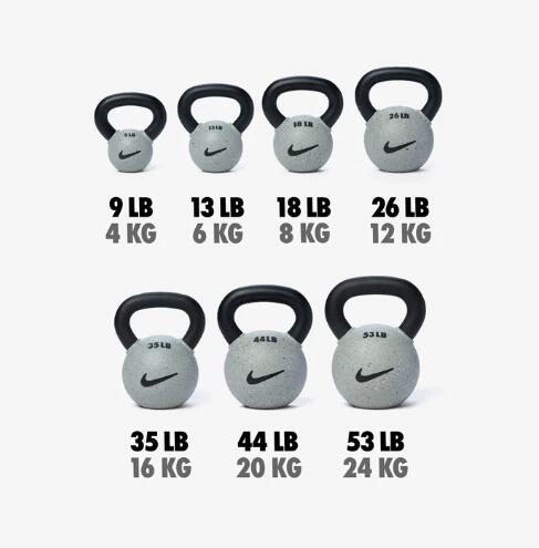 Kettlebell Nike Rubber Coated (Wolf Grey) - 20 Kg