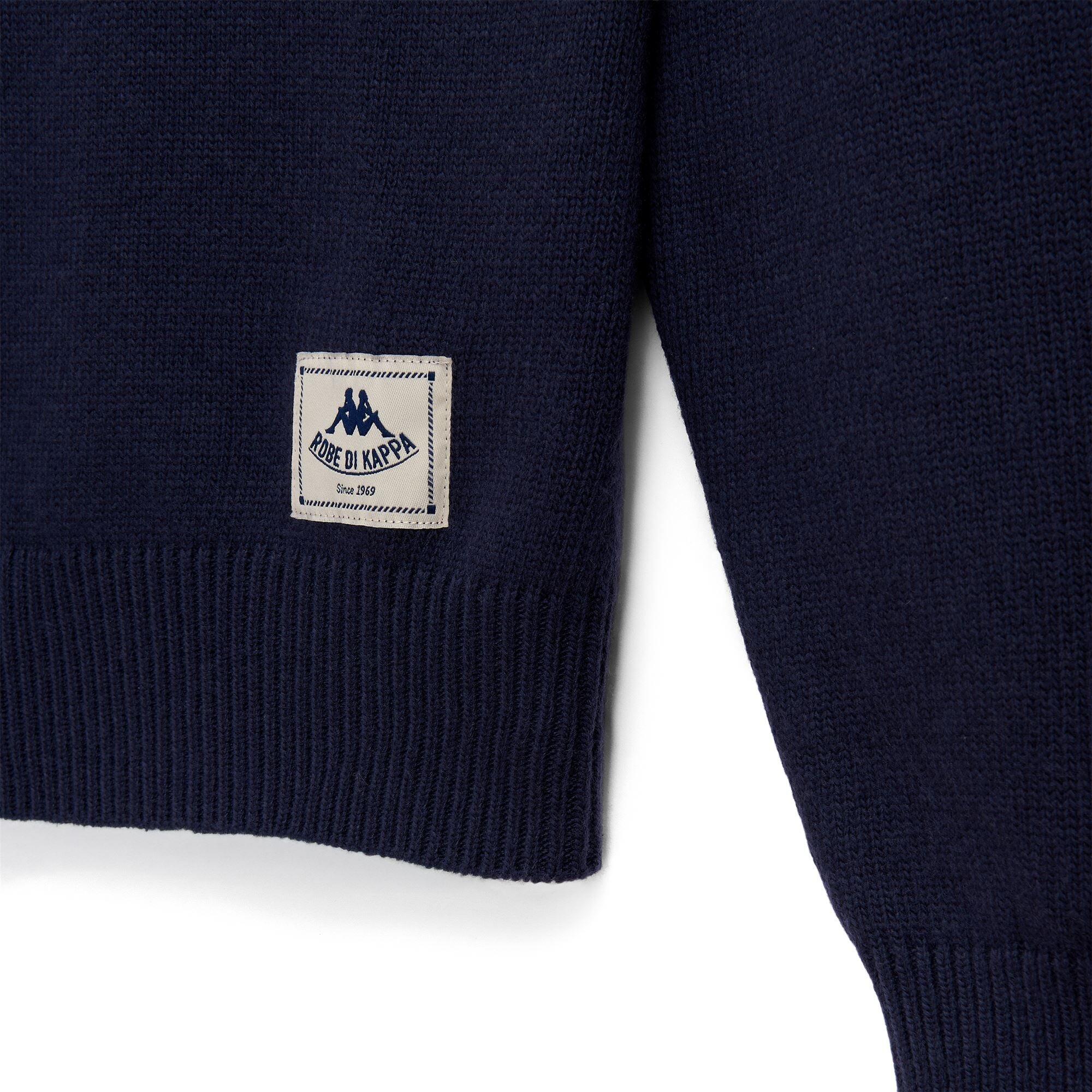 Maglione da uomo in nylon blu da casual 3/3