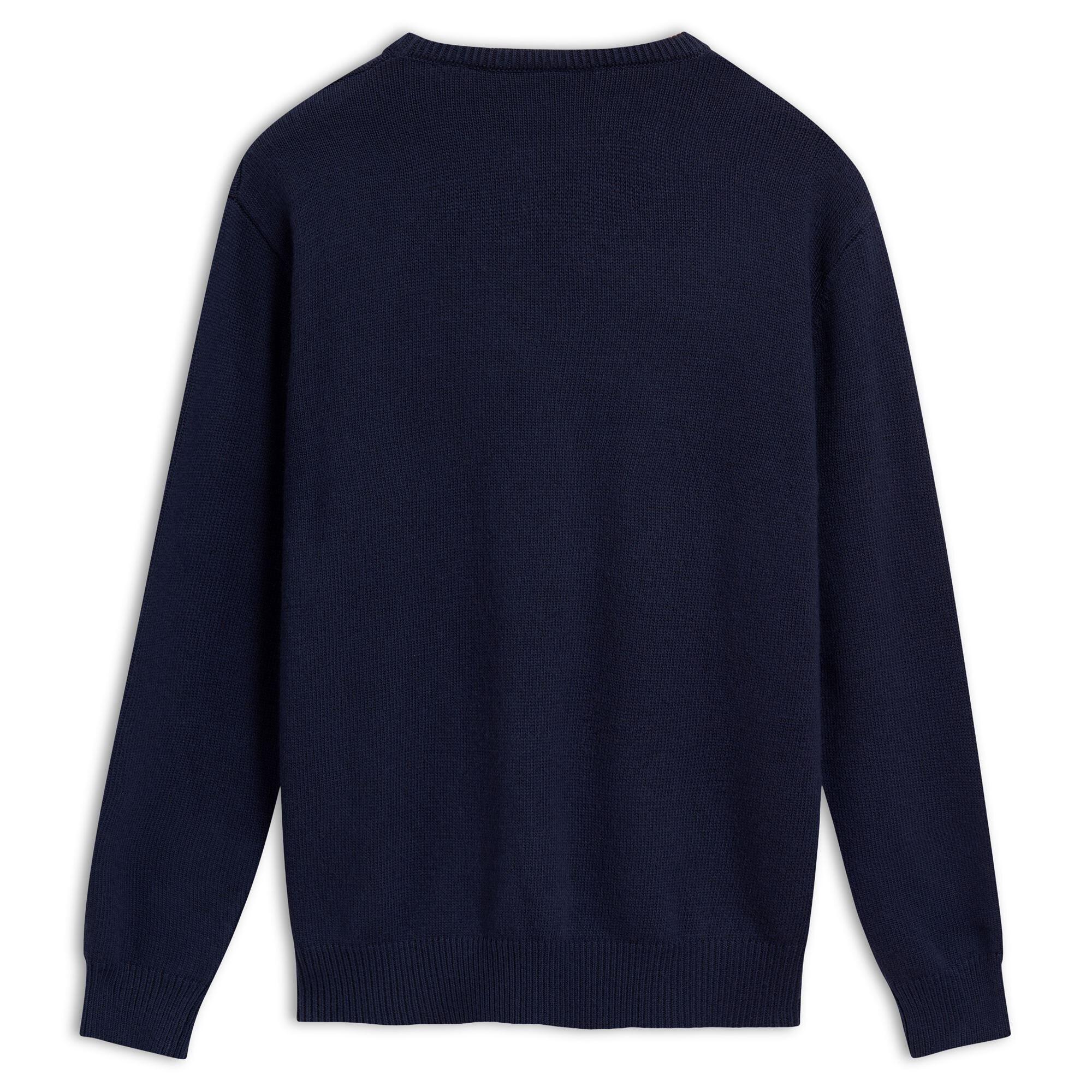 Maglione da uomo in nylon blu da casual 2/3