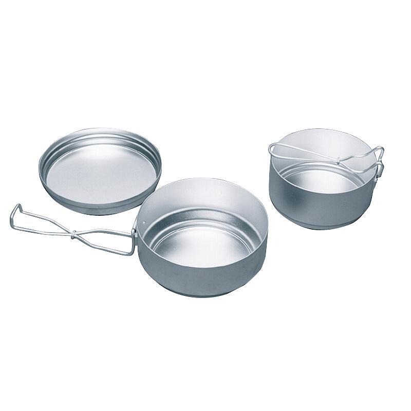Set ešus YATE 3 pièces aluminium décapé gris bols 1,25 L et 0,85 L compact léger 1/1