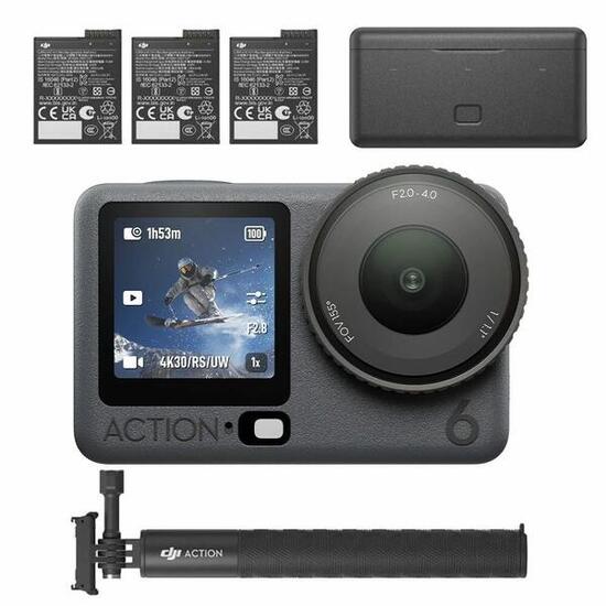 Caméra d'action 4K DJI Osmo Action 6 Adventure Combo