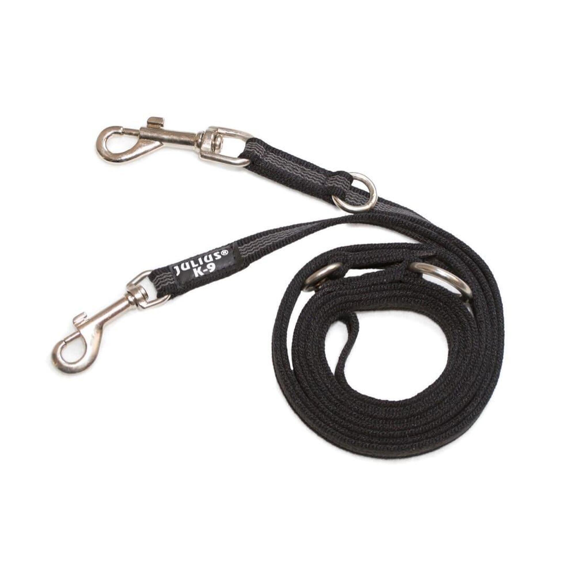 Julius-k9 - Laisse De Sport Anti-glisse Color & Gray 14mm X 2,2m Ajustable À 3 Anneaux, Noir - Harnais Pour Chien - Noir - Decathlon